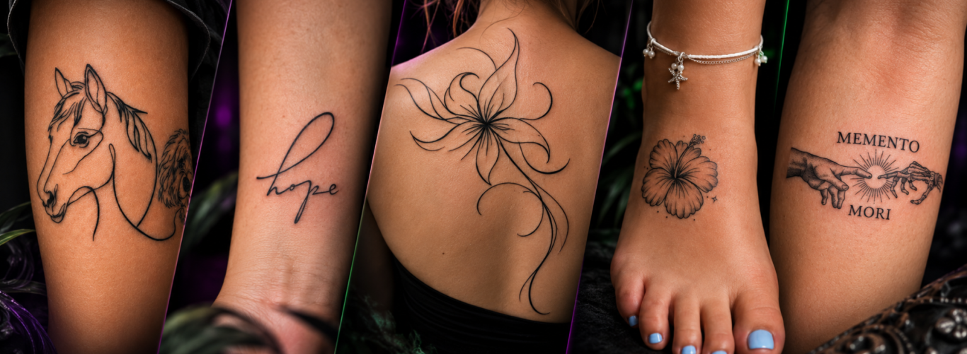 Auswahl verschiedener Fineline Tattoos bei Paradize INK in Mömlingen